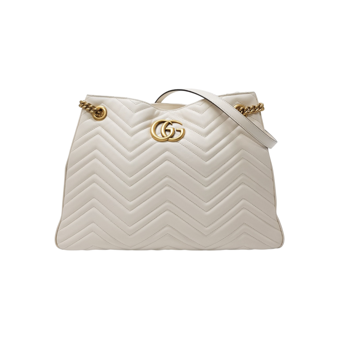 구찌 453569 화이트 GG 마몬트 마틀라세 체인 숄더백(Gucci White GG Marmont Matelasse Chain Shoulder Bag) - 1