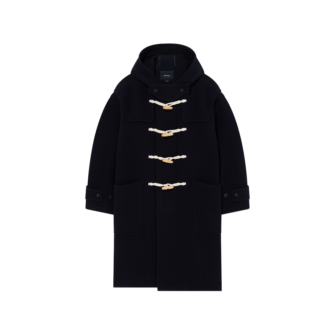 CO2504CT01DN Covernat Wool Hooded Duffle Coat Dark Navy