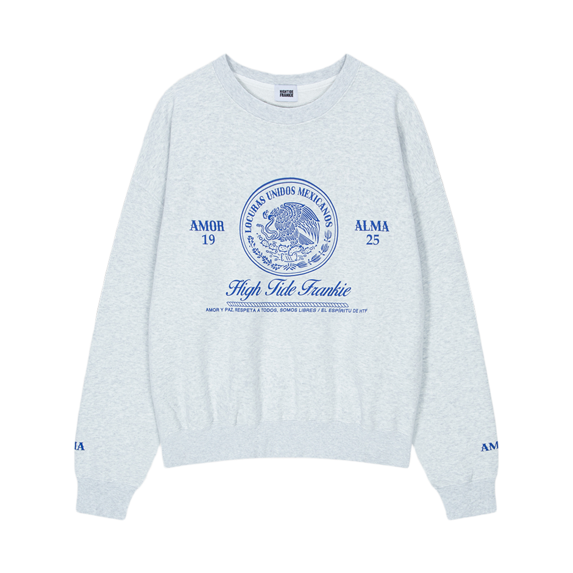 HF25CSW004WM HIGHTIDE FRANKIE Locuras Eagle Sweatshirt White Melange