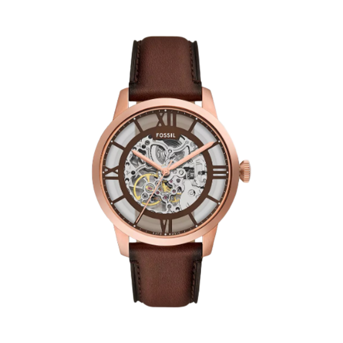 파슬 타운스맨 오토매틱 쓰리핸드 44mm 레더 브라운(Fossil Townsman Automatic Three-Hand 44mm Leather Brown)
