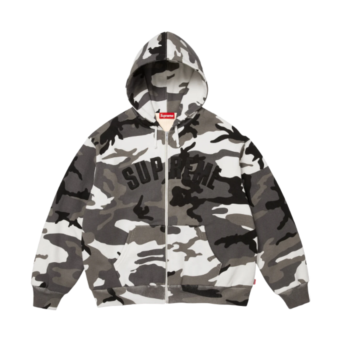 - Supreme Arc Thermal Lined Zip Up Hooded Sweatshirt Snow Camo - 25FW