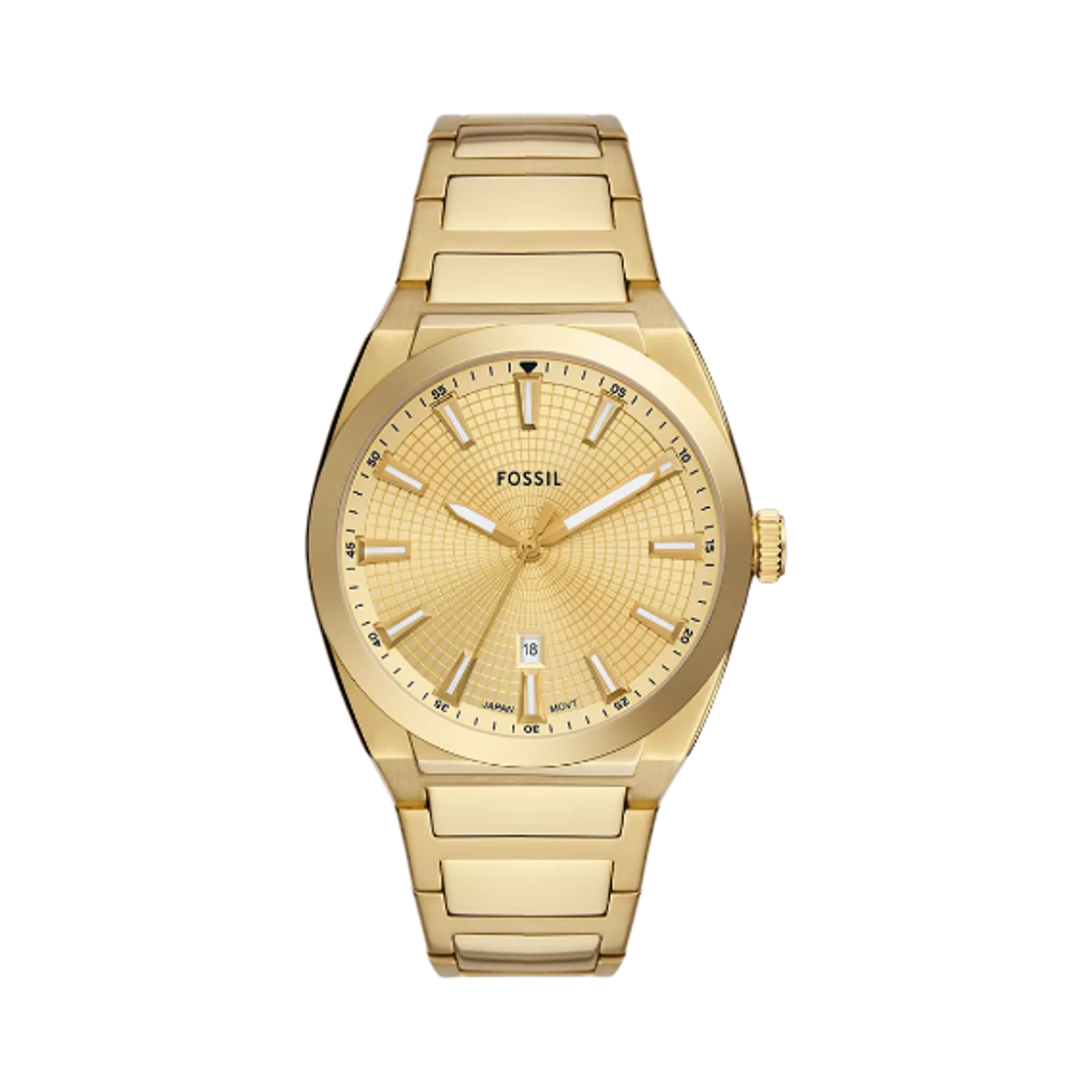 FS5965 Fossil Everett Quartz Three-Hand Date 42mm Stainless Steel Gold