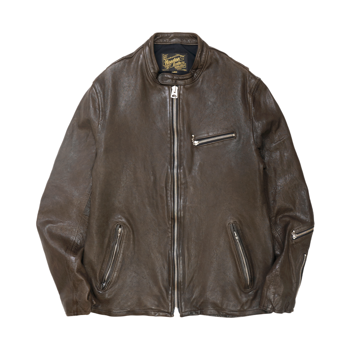 휴스턴 재팬 레더 싱글 라이더스 자켓 카키 8224
