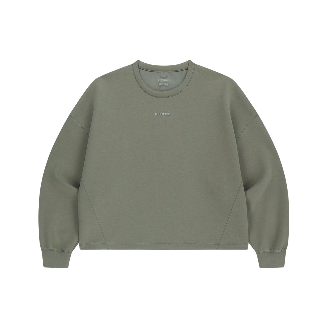 오프그리드 드리프트코어 우먼스 오버사이즈 크루 넥 카키(OFFGRID Driftcore Woman's Oversize Crew Neck Khaki)