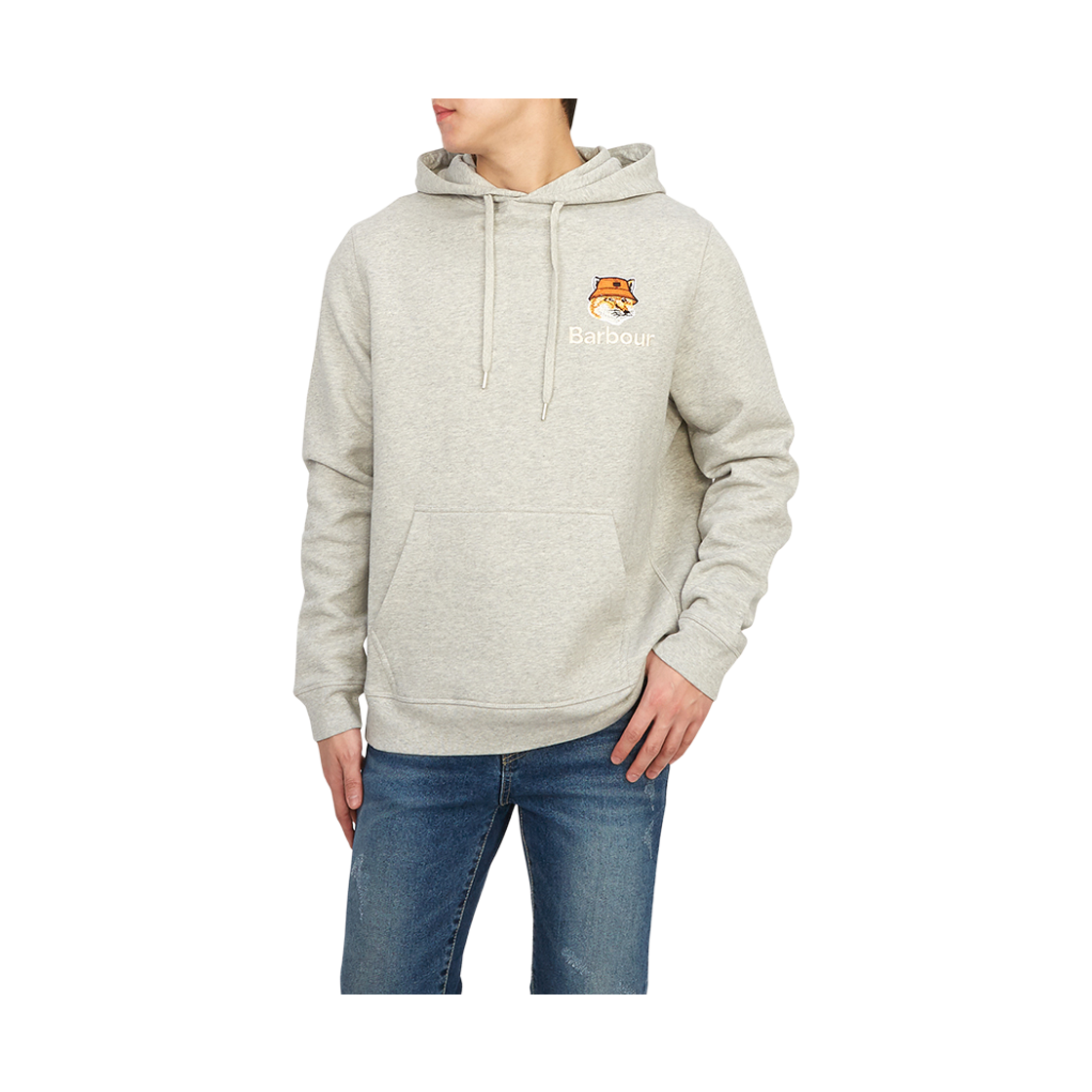 [15% 쿠폰] 바버 x 메종 키츠네 폭스 헤드 후드 그레이 말([15% 쿠폰] Barbour x Maison Kitsune Fox Head Hoodie Grey Marl) - 6