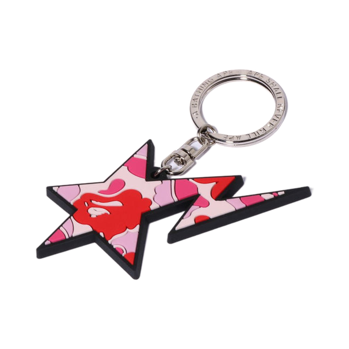 베이프 ABC 카모 스타 러버 키체인 핑크(BAPE ABC Camo Sta Rubber Keychain Pink)