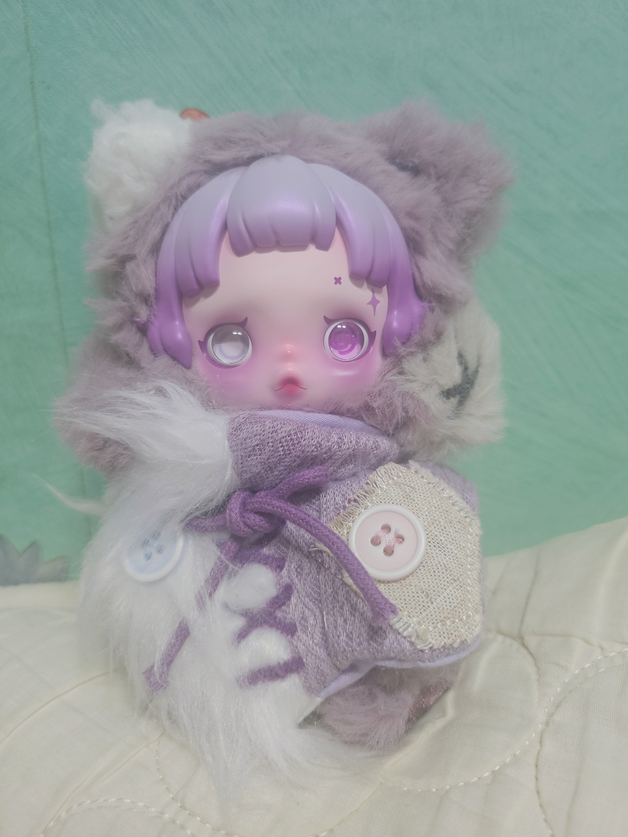 Pop Mart Skullpanda You Found Me ! Series Plush Doll Pendant Sealed Case (1 Blind Box) 착용 스타일