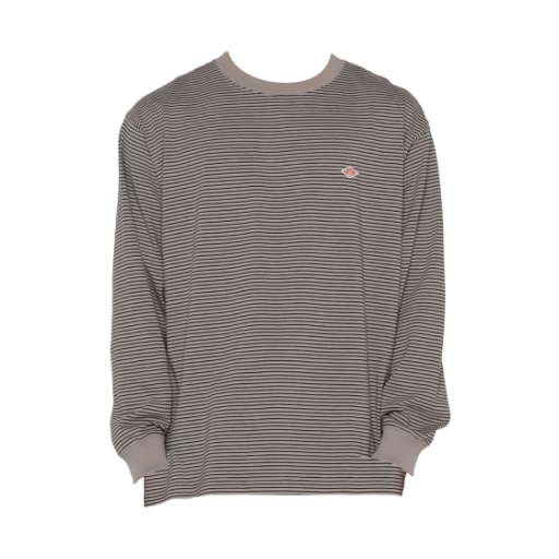 DT-C0200 Danton Stripe Long Sleeve T-Shirt Grey Black