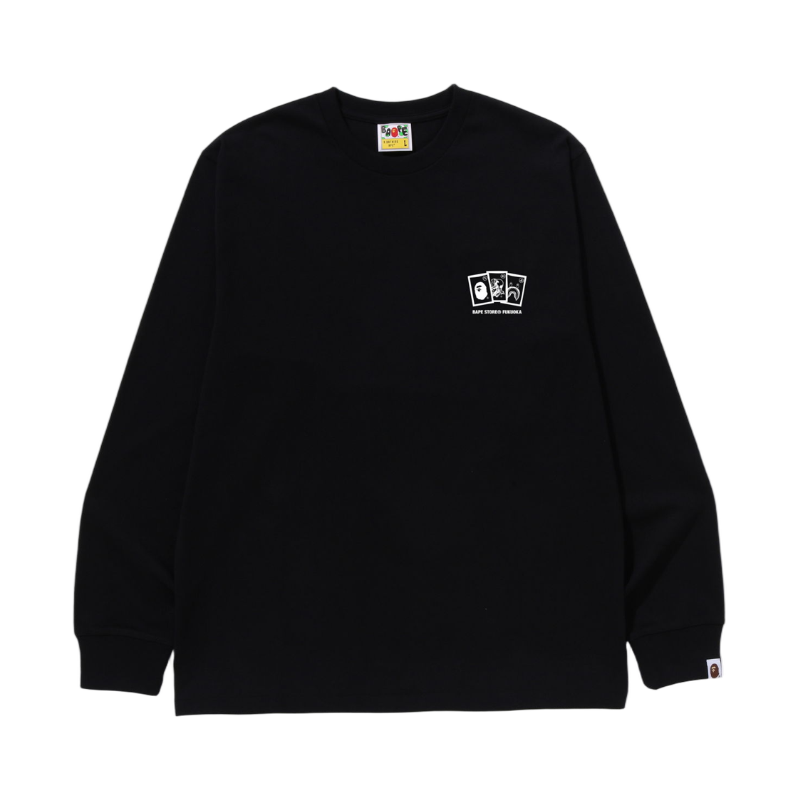 베이프 후쿠오카 롱슬리브 티셔츠 블랙 - 후쿠오카 스토어 한정(BAPE Fukuoka L/S T-Shirt Black - Fukuoka Store Exclusive) - 1