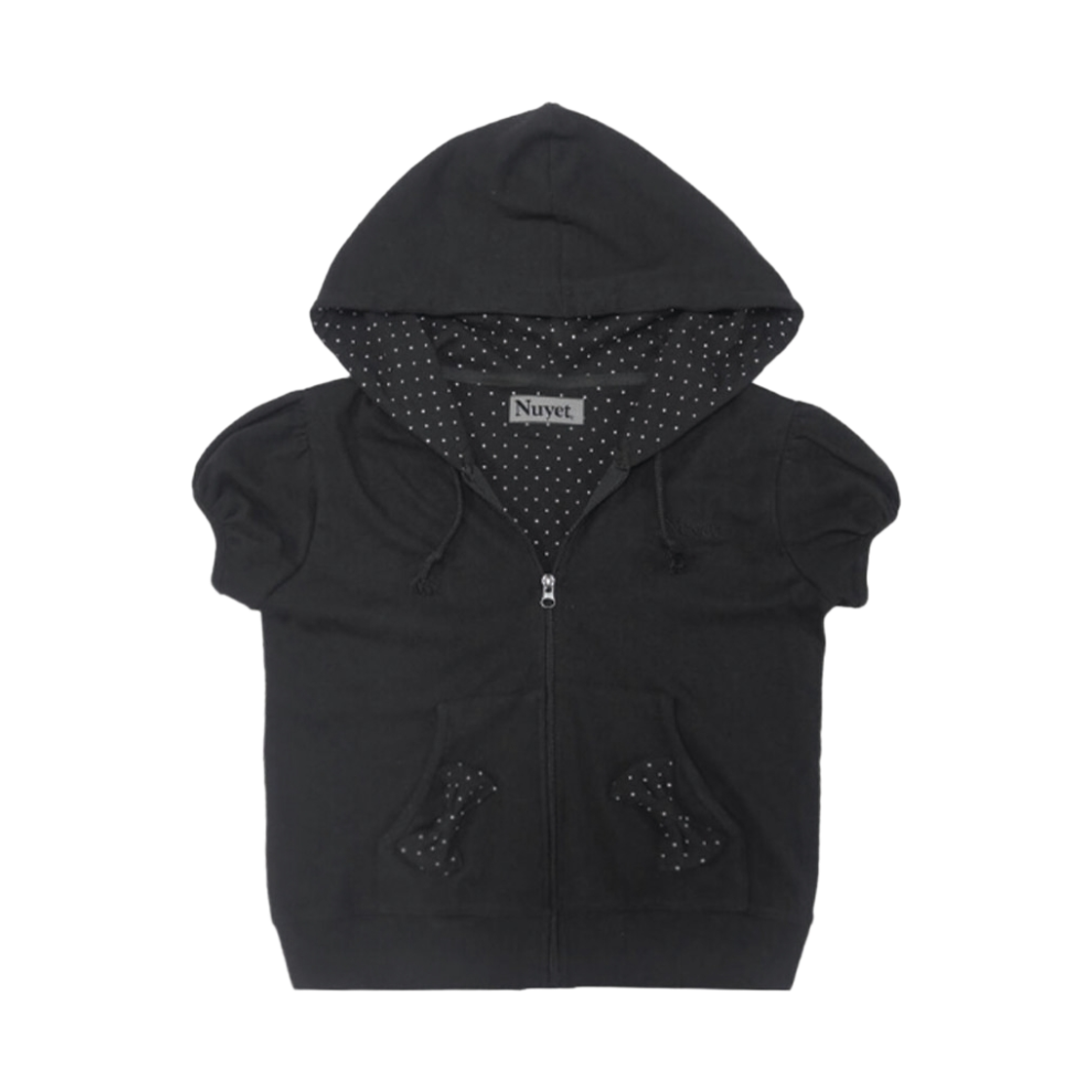[KREAM 단독] 누옛 퍼프드 슬리브 도트 후디 블랙([KREAM 단독] Nuyet Puffed Sleeve Dot Hoodie Black)