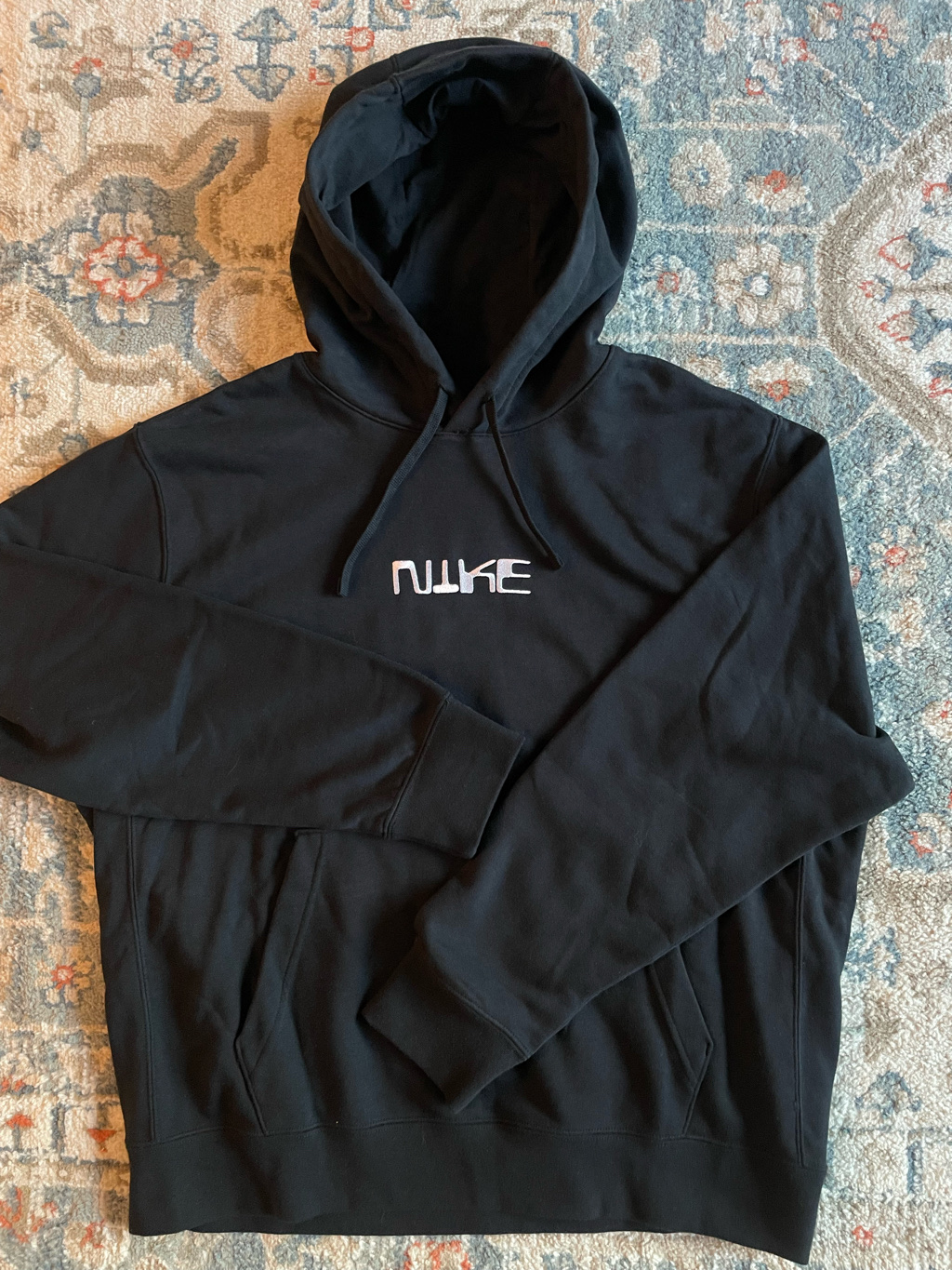 Nike Club Fleece Pullover Hoodie Black White - Asia 착용 스타일 - 1