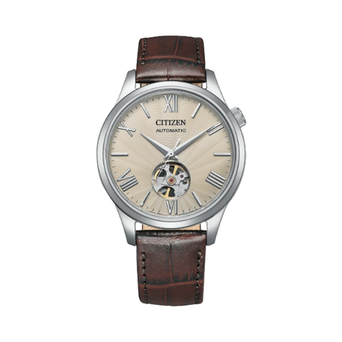 시티즌 메카니컬 오토매틱 40mm 레더 화이트 브라운(Citizen Mechanical Automatic 40mm Leather White Brown)