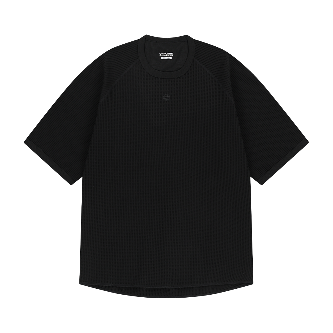 오프그리드 와플 유니 트레일 래글런 숏 슬리브 티 블랙(OFFGRID Waffle Uni Trail Raglan Short Sleeve Tee Black)