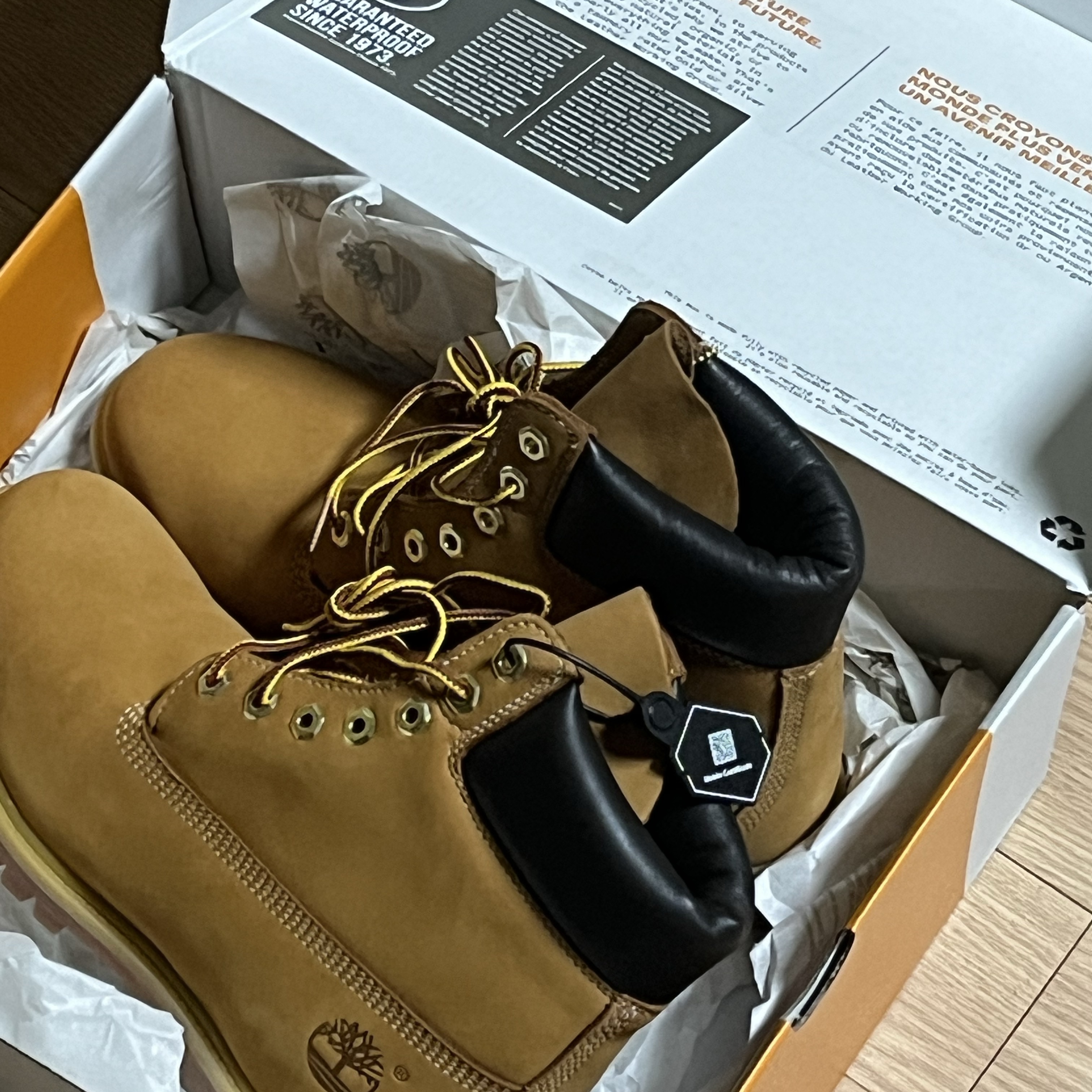 Timberland Premium 6 inch Waterproof Boot Wheat Nubuck - Wide 착용 스타일 - 2