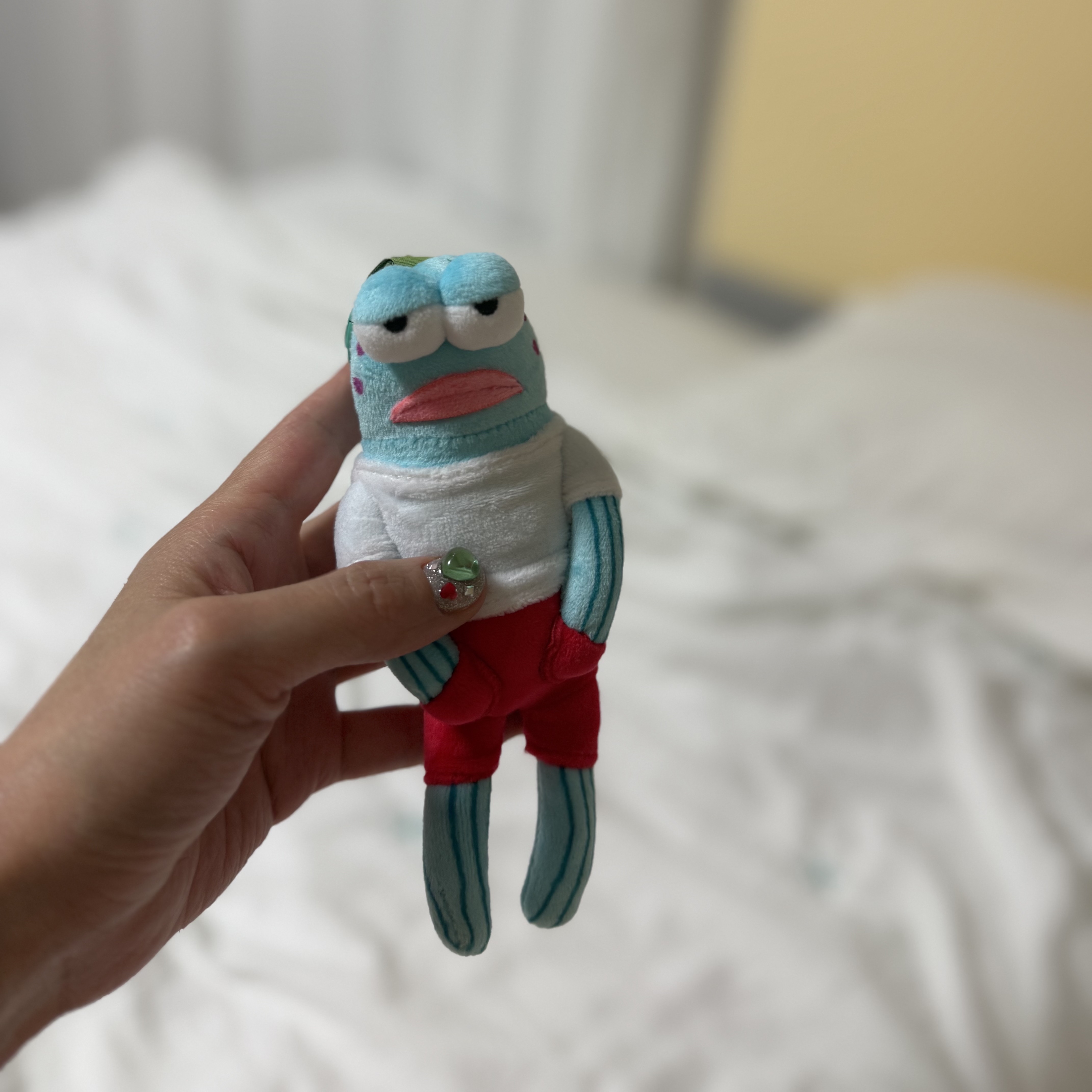 Pop Mart Bikini Bottom Buddies Whimsical Plush Cool Fish (Opened Case) 착용 스타일 - 1
