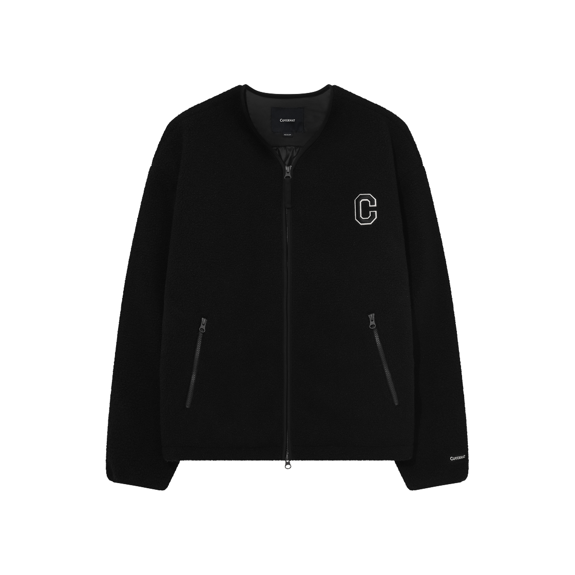 CO2504JK20BK Covernat Collarless Sherpa Jacket Black