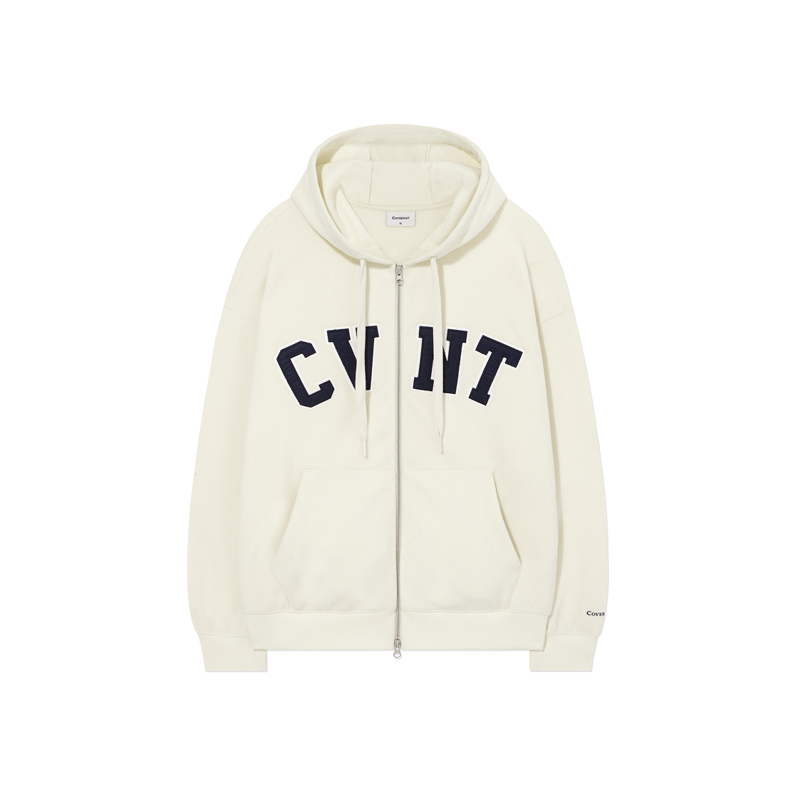 CO2504JK13IV Covernat Warm On Cvnt Fleece Zip-Up Hoodie Ivory