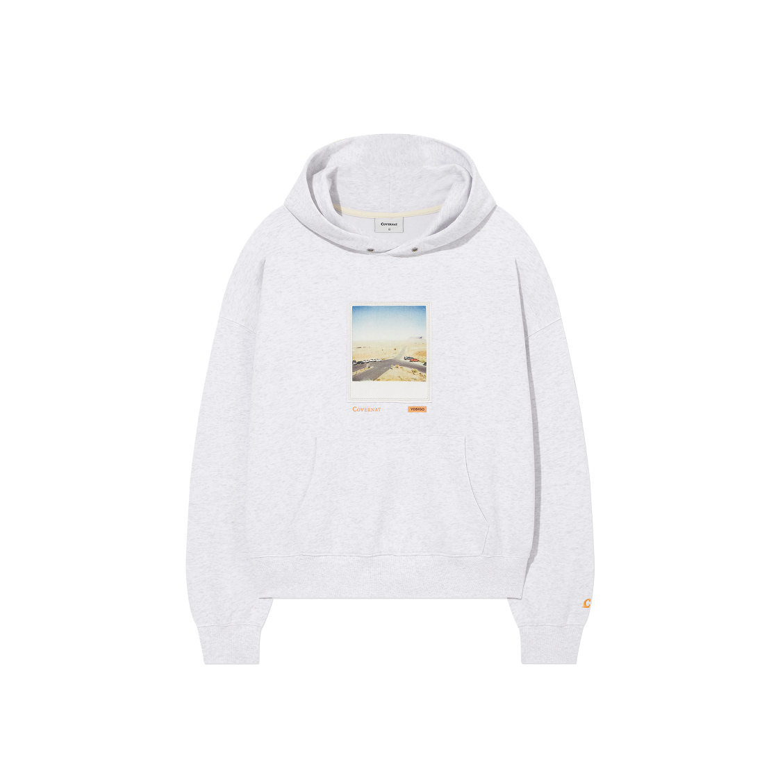 CO2503HDY1HG [Covernat X Yosigo] On The Route Polaroid Graphic Hoodie Heather Gray