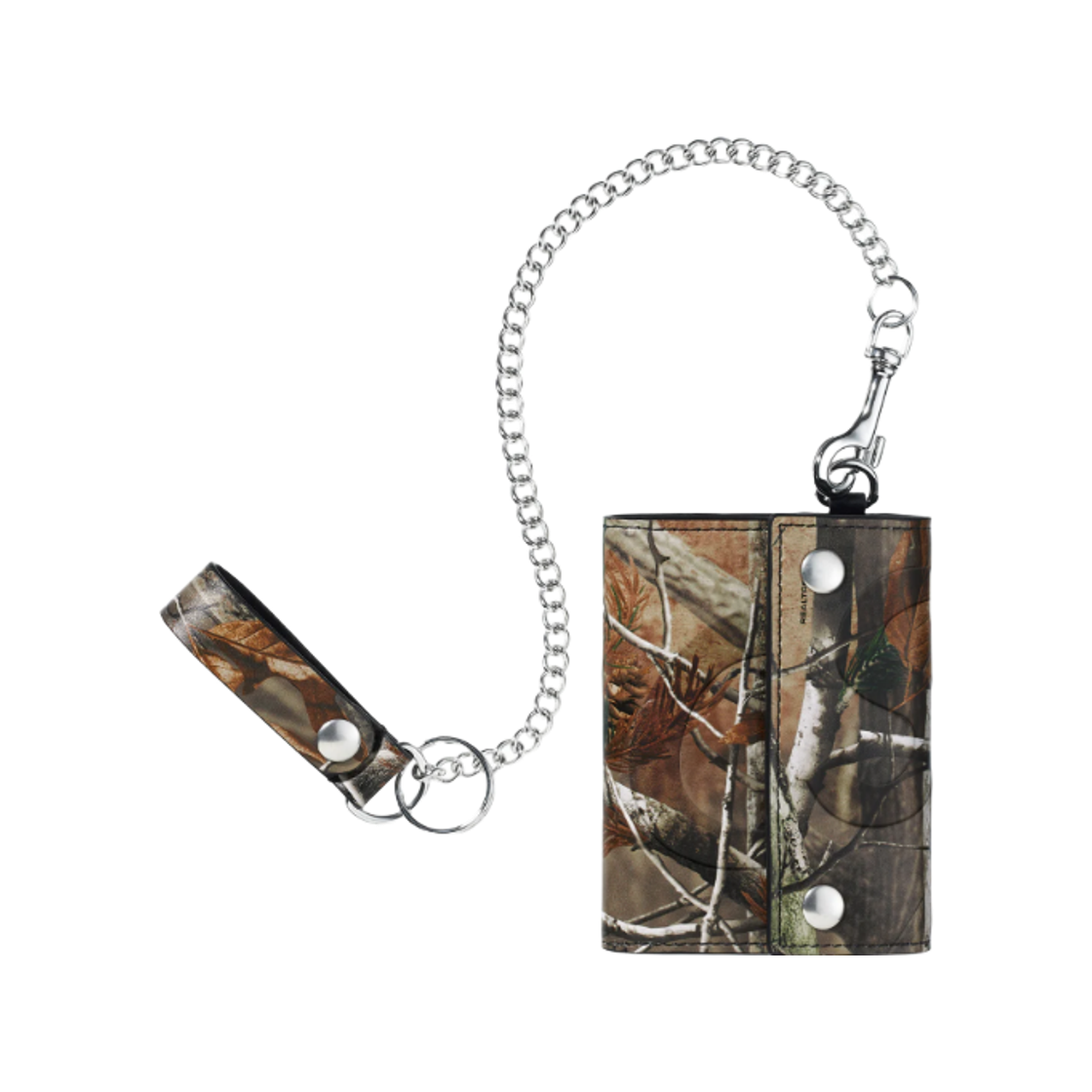 - Supreme Leather Chain Wallet Realtree AP Camo - 25FW