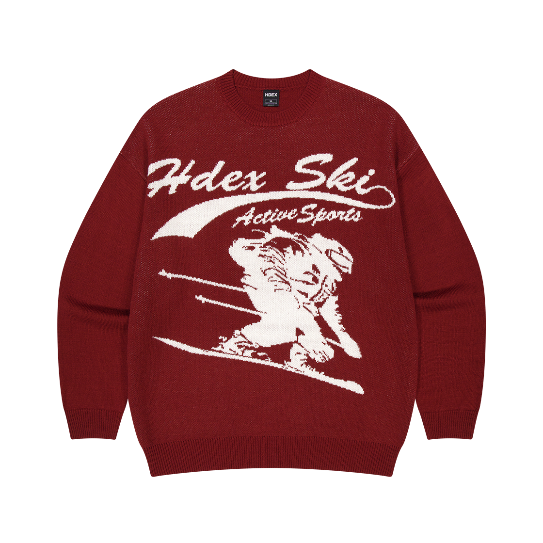 H253UOLKN04CRD HDEX Over Fit Ski Knit Cherry Red