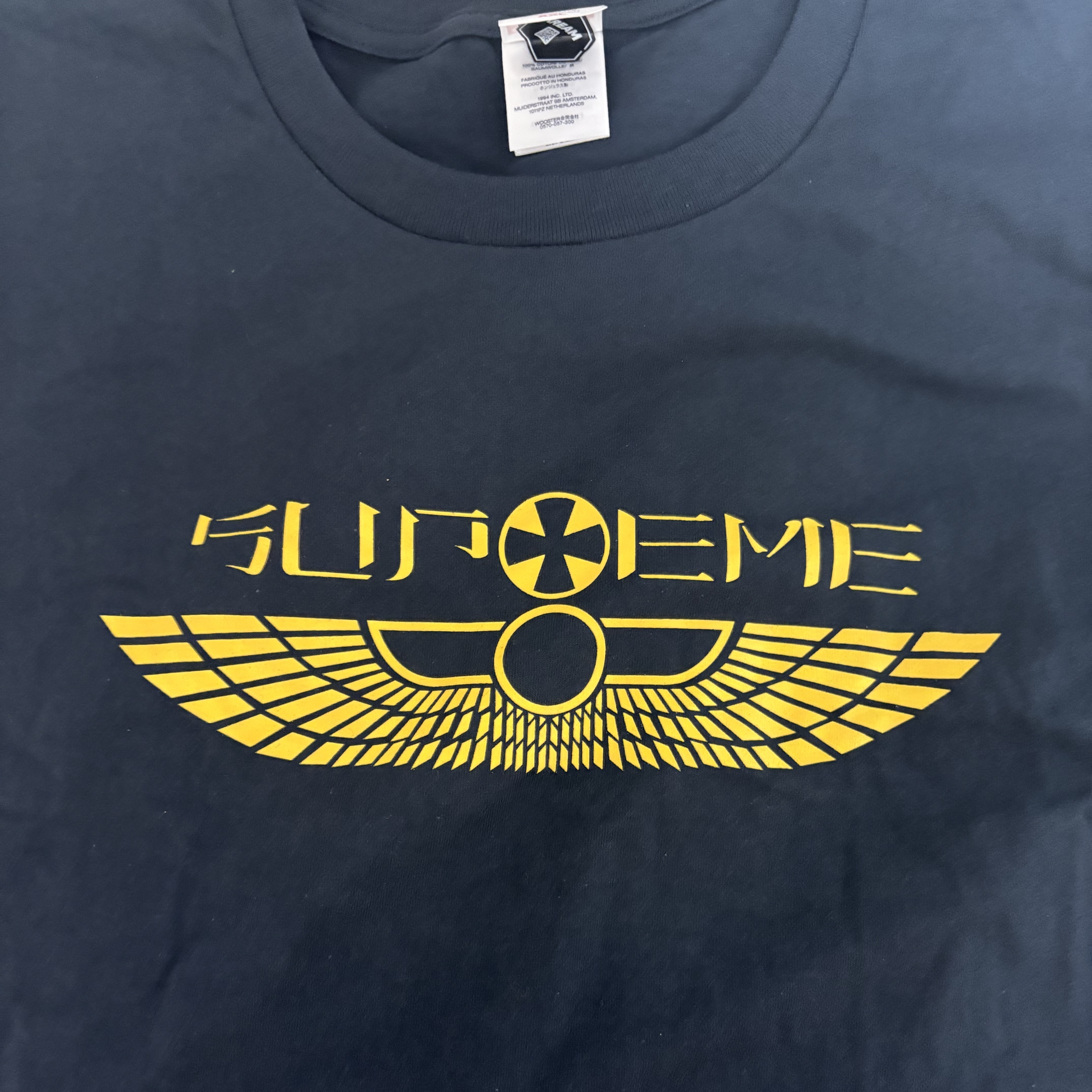Supreme Wings T-Shirt Navy - 25SS 착용 스타일