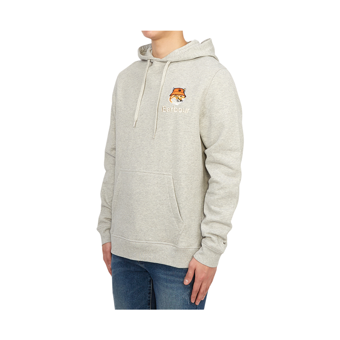 [15% 쿠폰] 바버 x 메종 키츠네 폭스 헤드 후드 그레이 말([15% 쿠폰] Barbour x Maison Kitsune Fox Head Hoodie Grey Marl) - 3