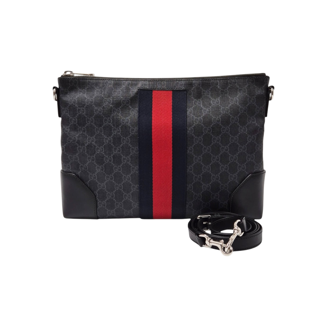 ITPNE2RP886V Gucci GG Supreme Black Canvas Medium Messenger Bag
