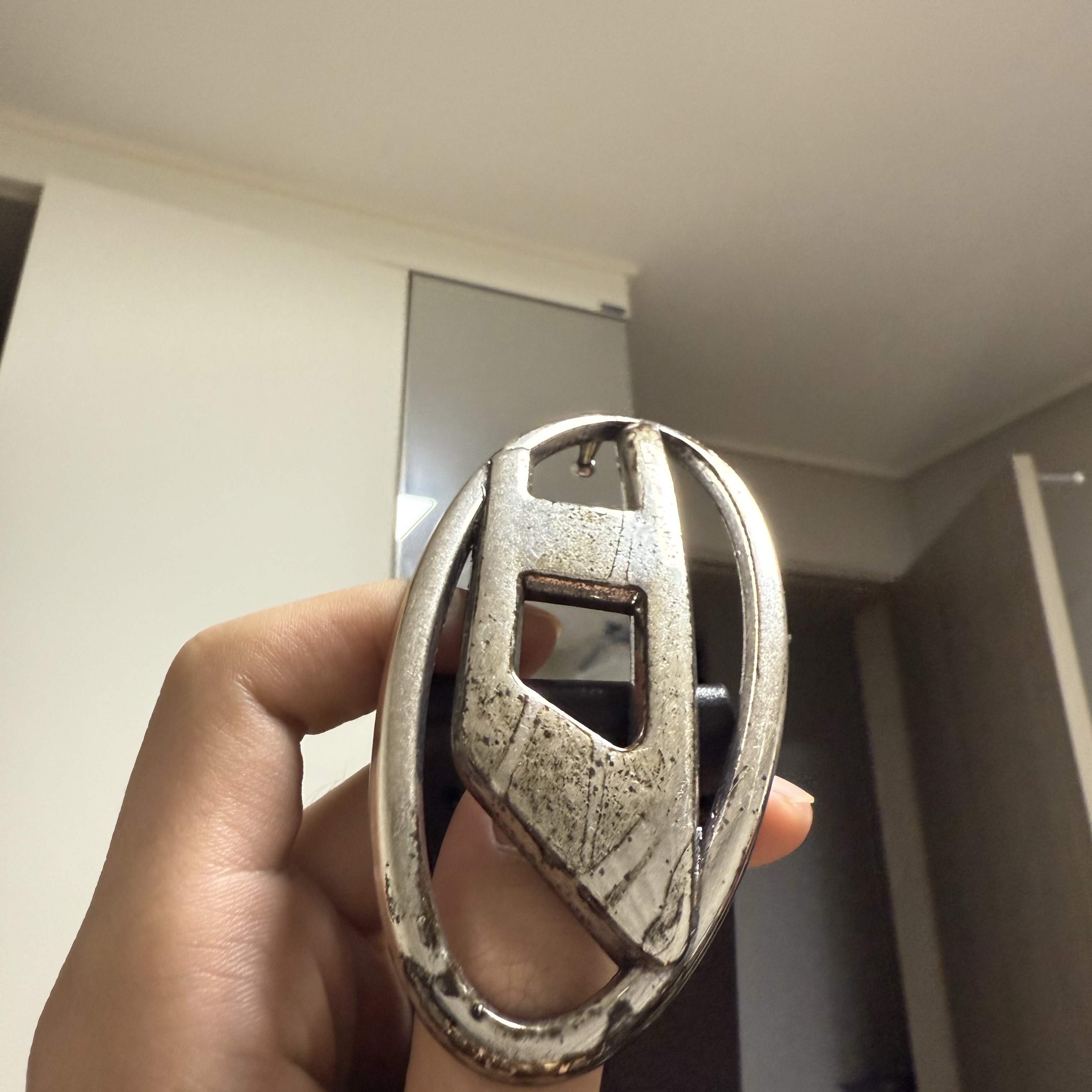 Diesel B-1DR Leather Belt with D Buckle Black 착용 스타일 - 2