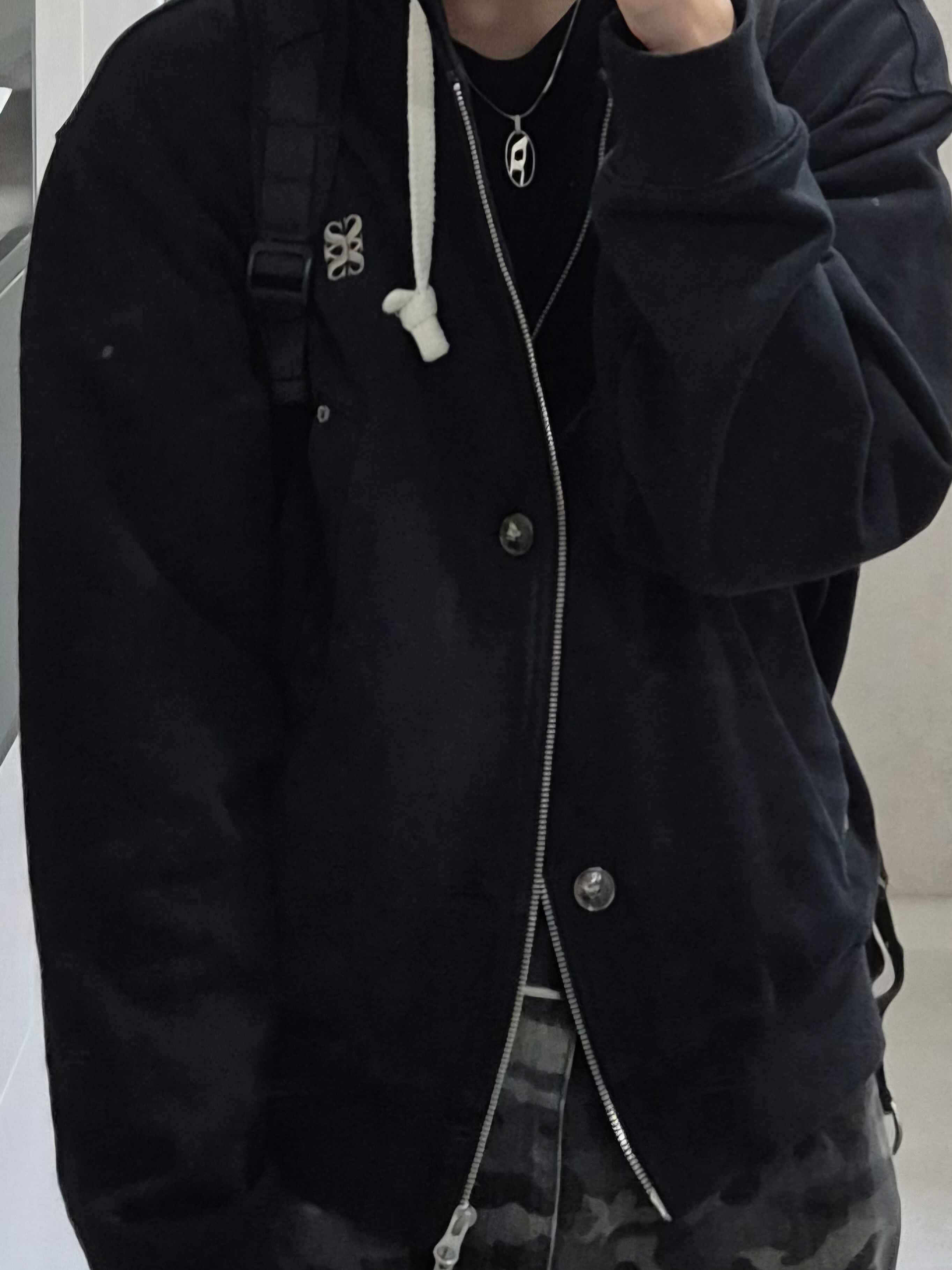 SATUR Teo Cotton All Day Hood Zip-up Palette Black, Diesel Dx1342 Stainless Steel Pendant Necklace Silver 착용 스타일