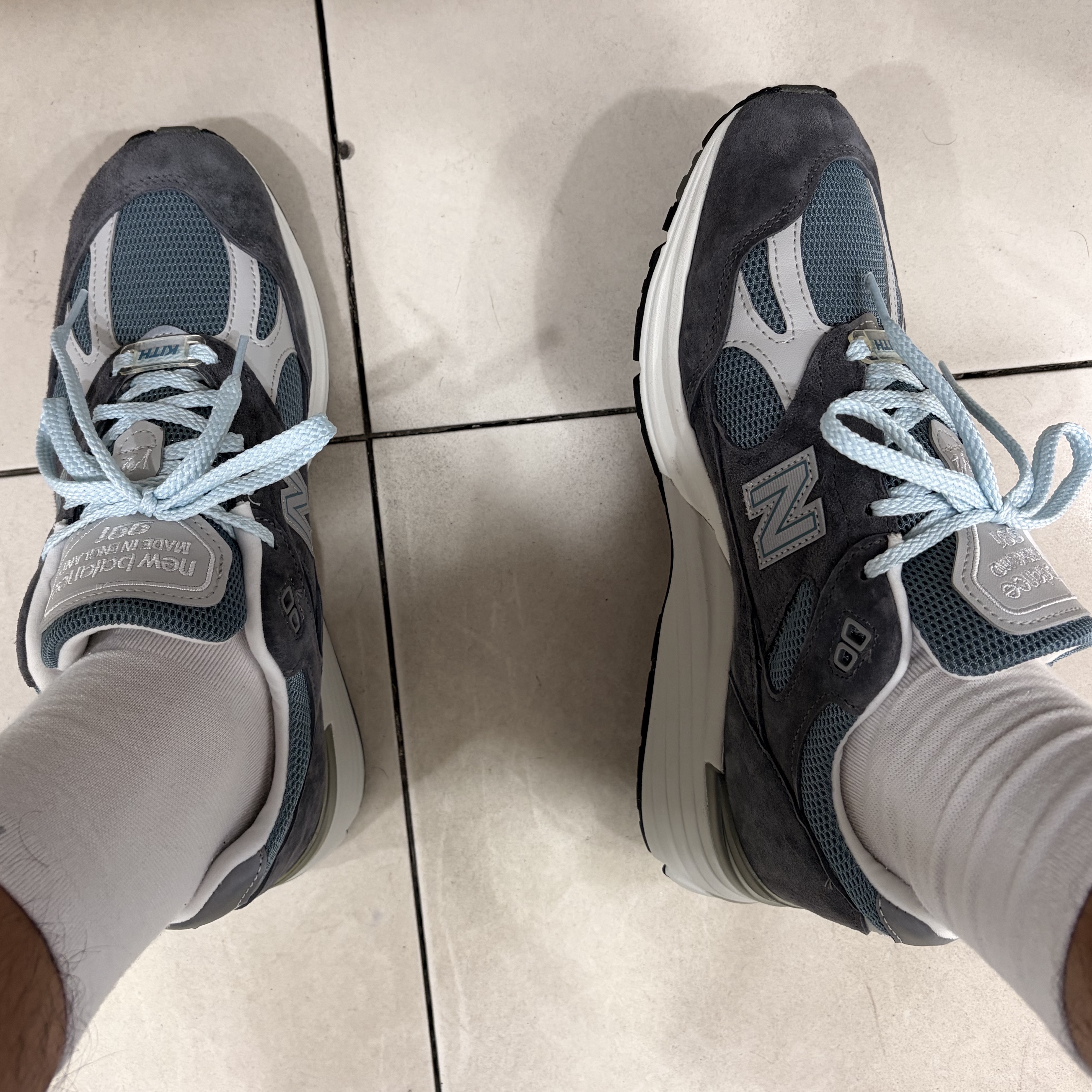 New Balance x Kith 991v2 Made in UK Steel Blue Grey 착용 스타일