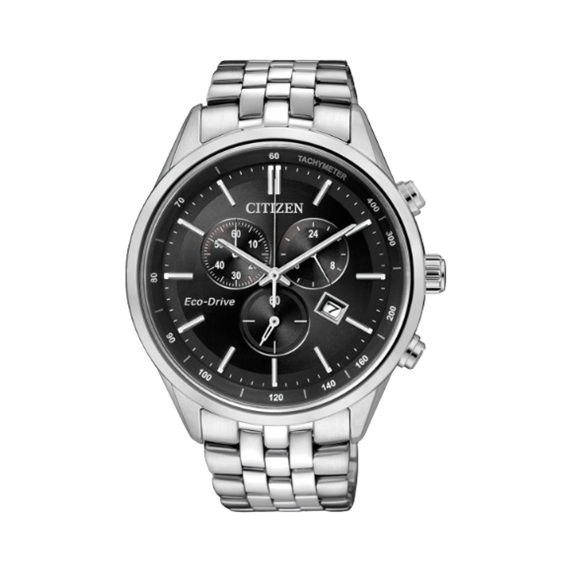 시티즌 크로노그래프 에코 드라이브 42mm 스테인리스 스틸 블랙(Citizen Chronograph Eco Drive 42mm Stainless Steel Black) - 1
