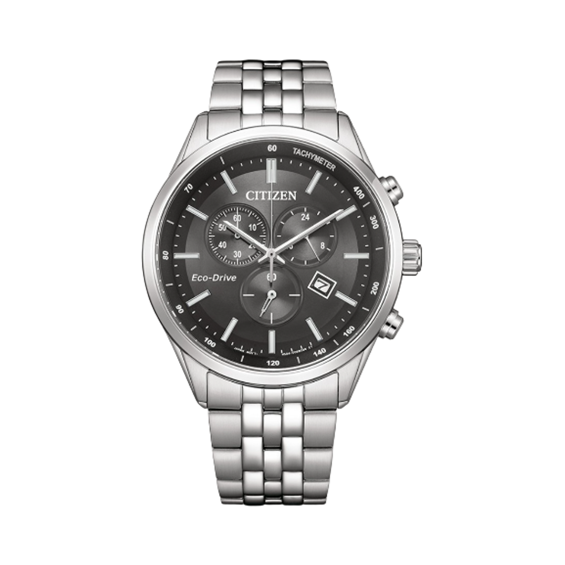 AT2570-56E Citizen Eco-Drive Chronograph 42mm Stainless Steel Black Silver