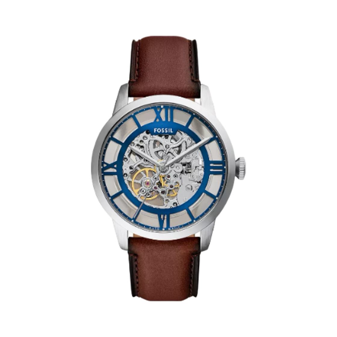 파슬 타운스맨 오토매틱 쓰리핸드 44mm 레더 클리어 브라운(Fossil Townsman Automatic Three-Hand 44mm Leather Clear Brown)