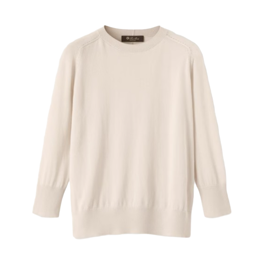FAM9050-A314 (W) Loro Piana Piuma Cashmere Crewneck Knit Tapioca