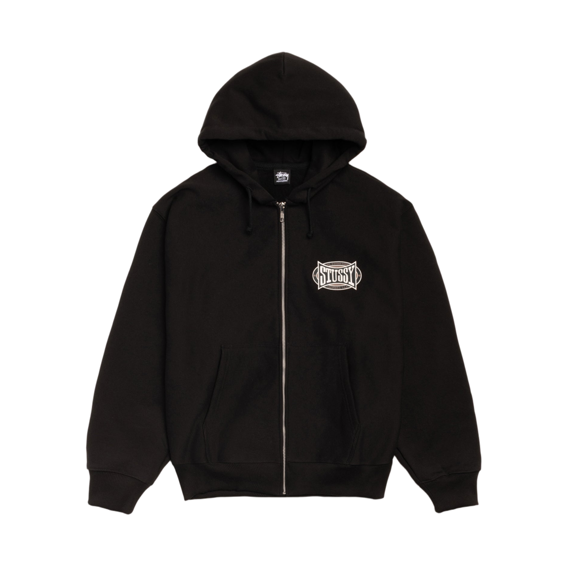 스투시 챔피온 오벌 집 후디 블랙(Stussy Champion Oval Zip Hoodie Black) - 1
