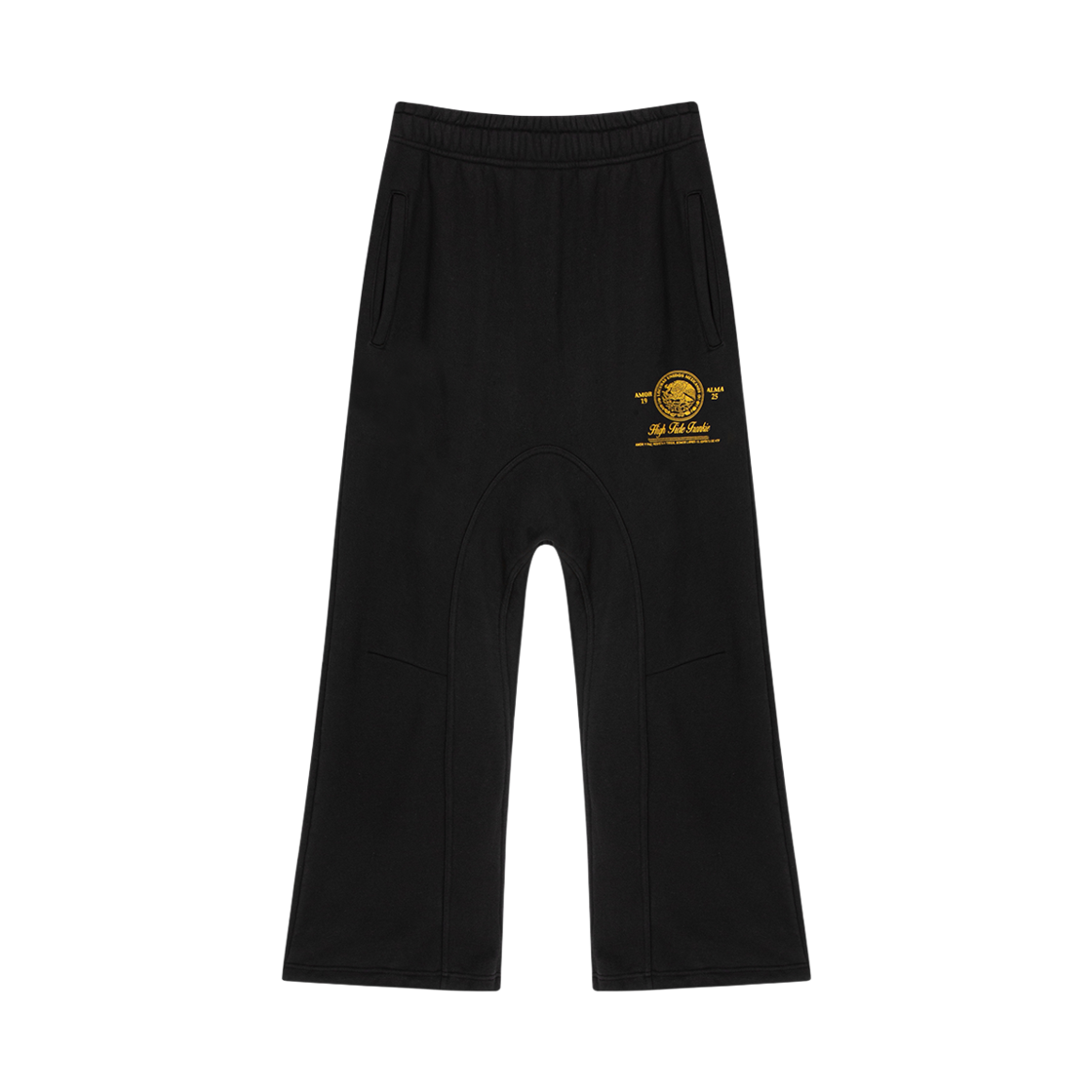 HF25CPT009BK HIGHTIDE FRANKIE Locuras Eagle Bootcut Sweatpants Black