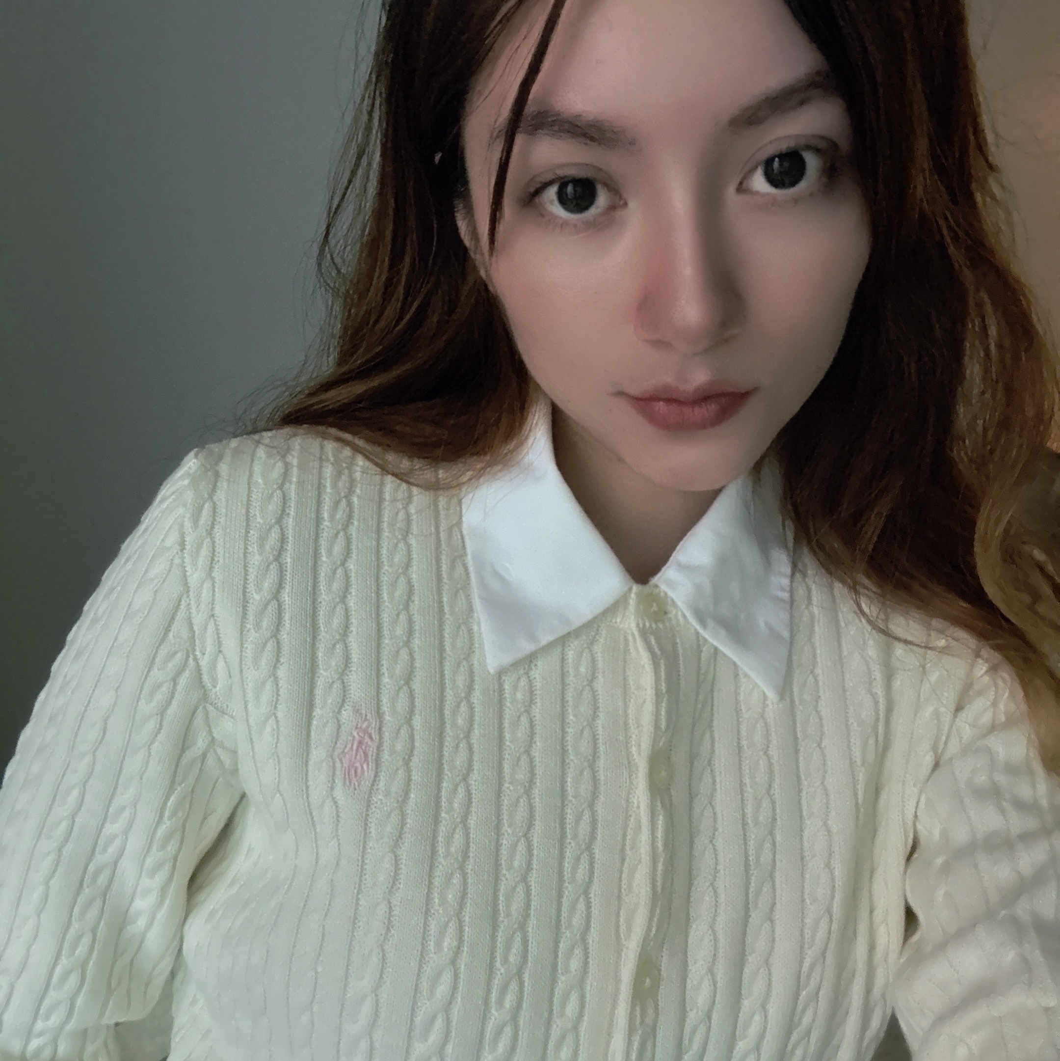 [30% 적립] Polo Ralph Lauren Children Mini Cable Cotton Cardigan Warm White 착용 스타일