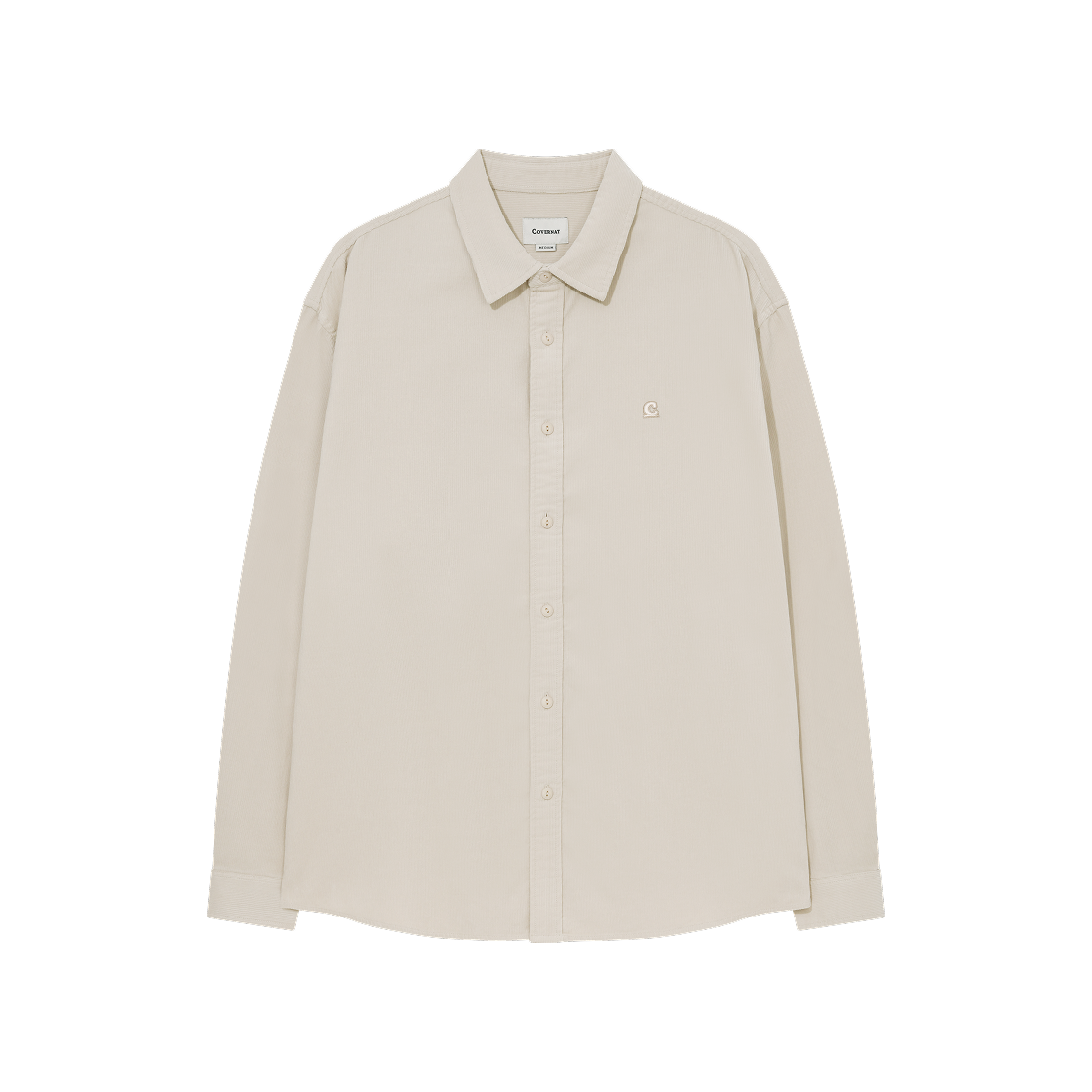 CO2504SH31EC Covernat Signature Symbol Corduroy Shirt Ecru