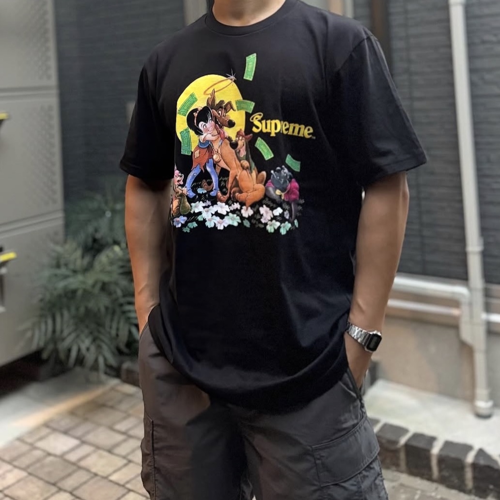 Supreme All Dogs Go To Heaven T-Shirt Black - 25FW 착용 스타일 - 1