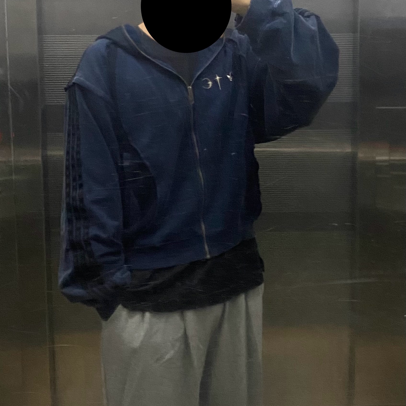 Adidas x Thug Club Teamgeist Sweat Hooded Zip Up Night Indigo - KR Sizing 착용 스타일