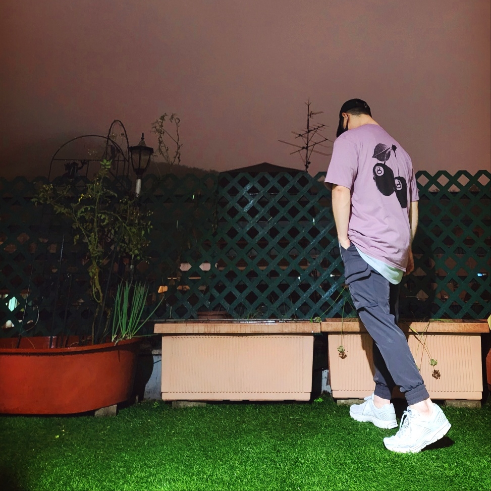 Stussy Basic Stock Low Pro Cap Black, Stussy Cherries T-Shirt Orchid 착용 스타일 - 2