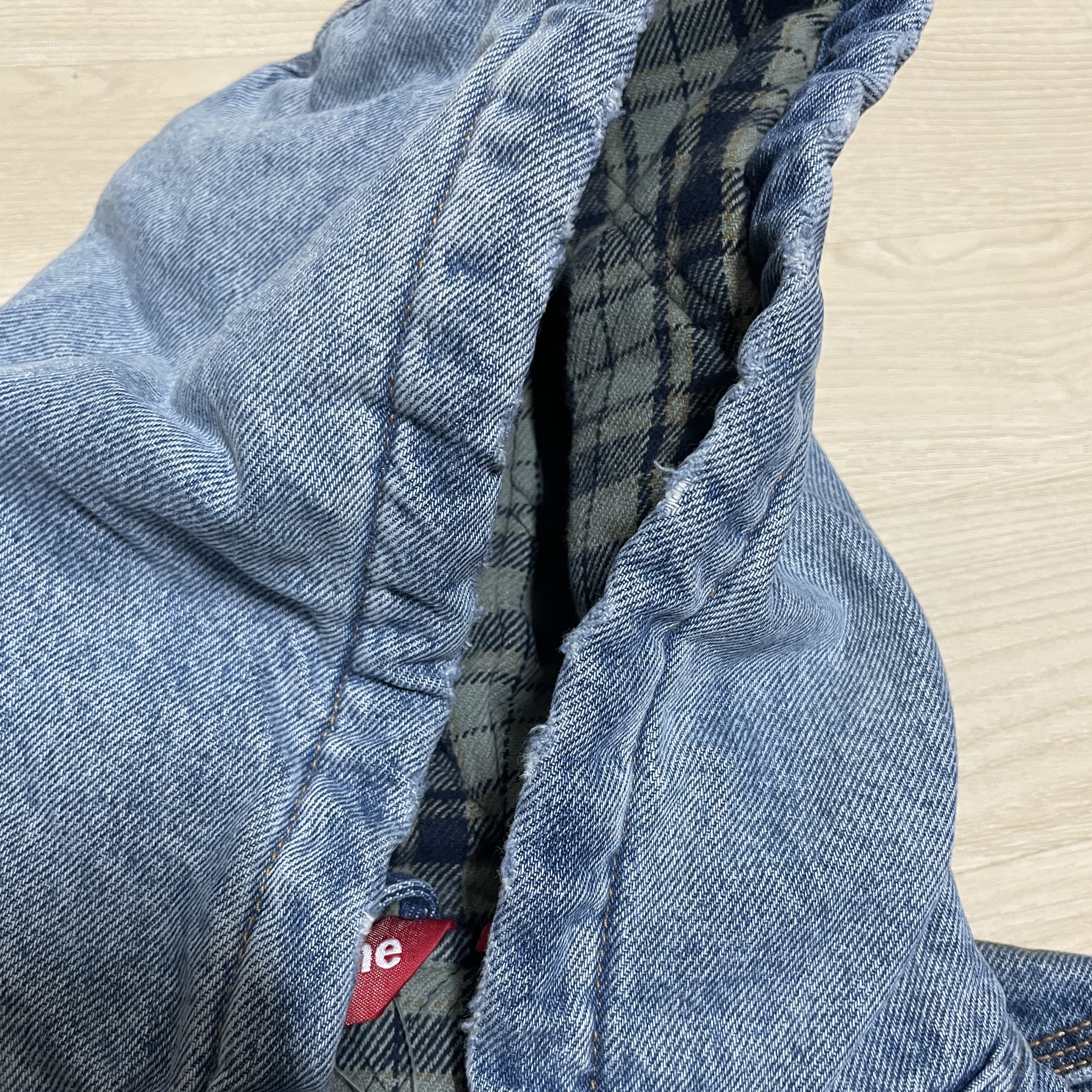 Supreme Reflective Arc Hooded Work Jacket Denim - 25FW 착용 스타일 - 7