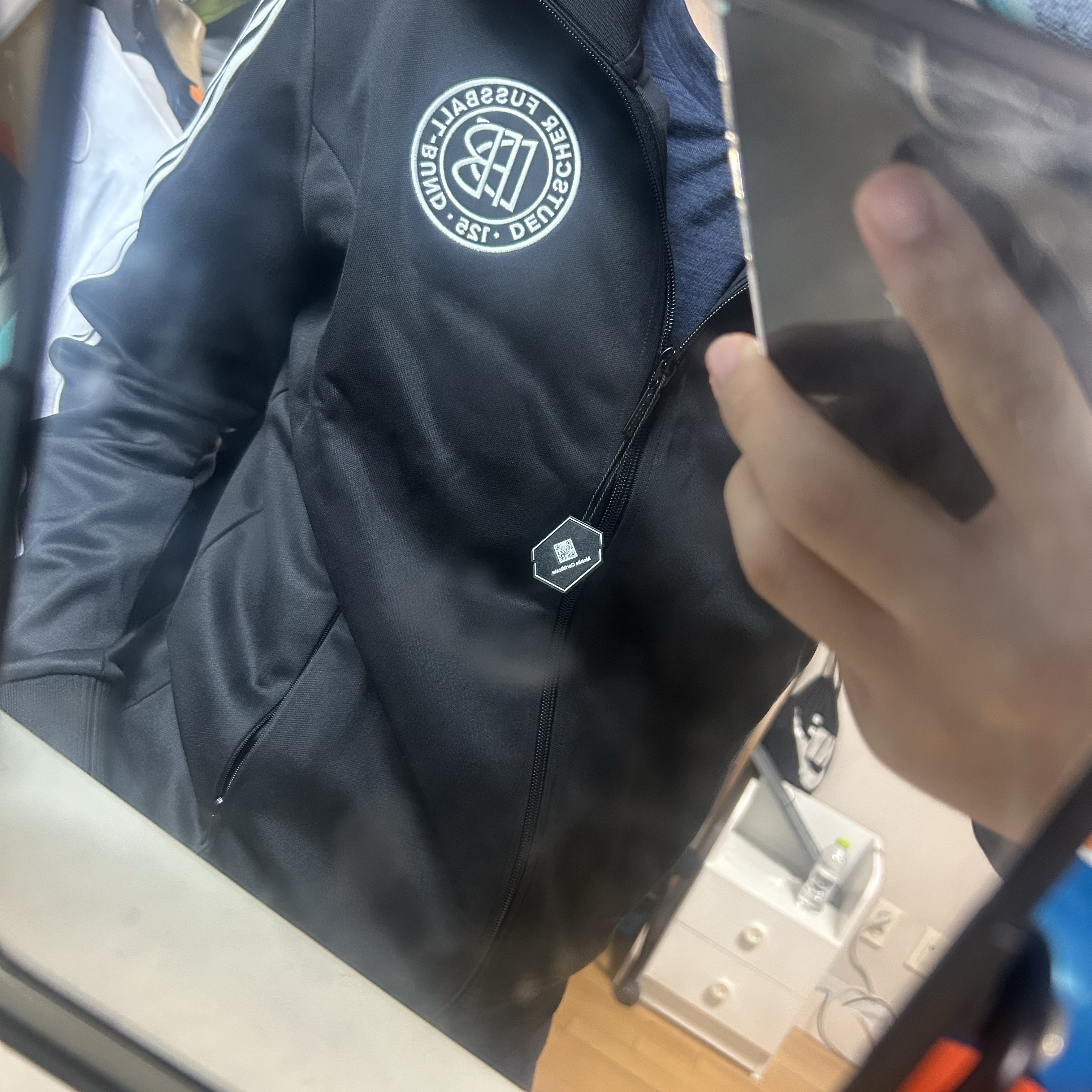 Adidas Germany 125th Anniversary Track Top Black - KR Sizing 착용 스타일
