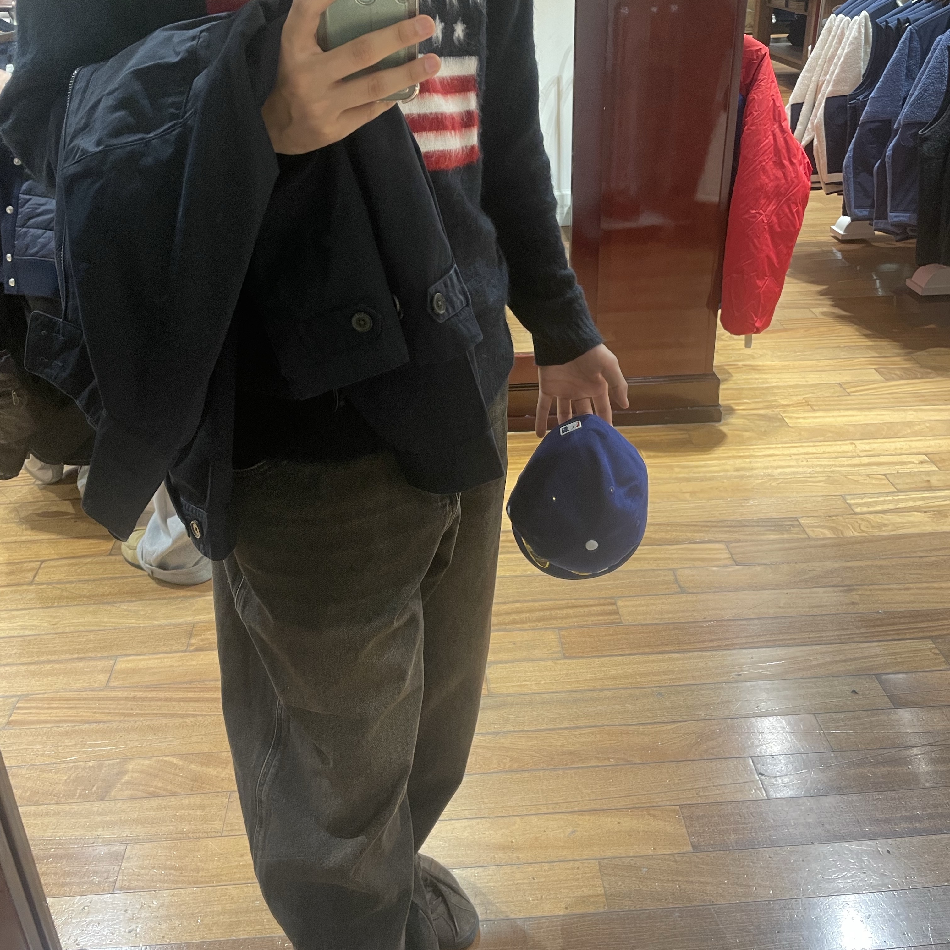 [20% 적립] Polo Ralph Lauren Twill Jacket Collection Navy - 25SS, New Era New York Yankees Essential 9forty Cap Blue 착용 스타일