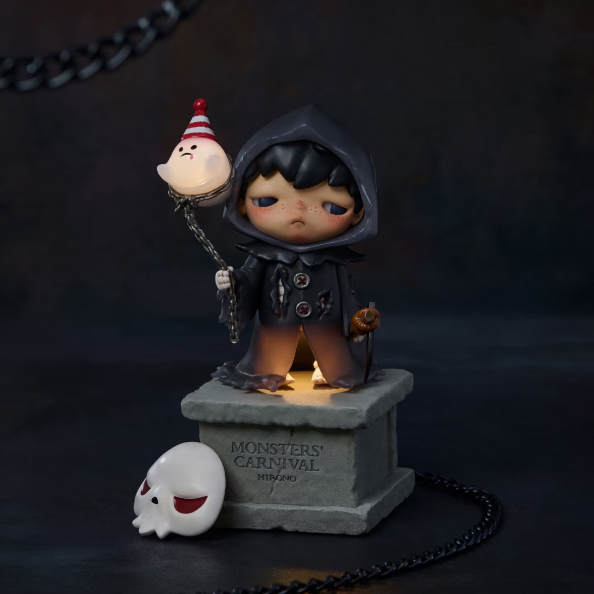 Pop Mart Hirono Monsters' Carnival Series Figures Sealed Case (6 Blind Boxes), Pop Mart Hirono Monsters' Carnival Series Figures Scene Prop 착용 스타일