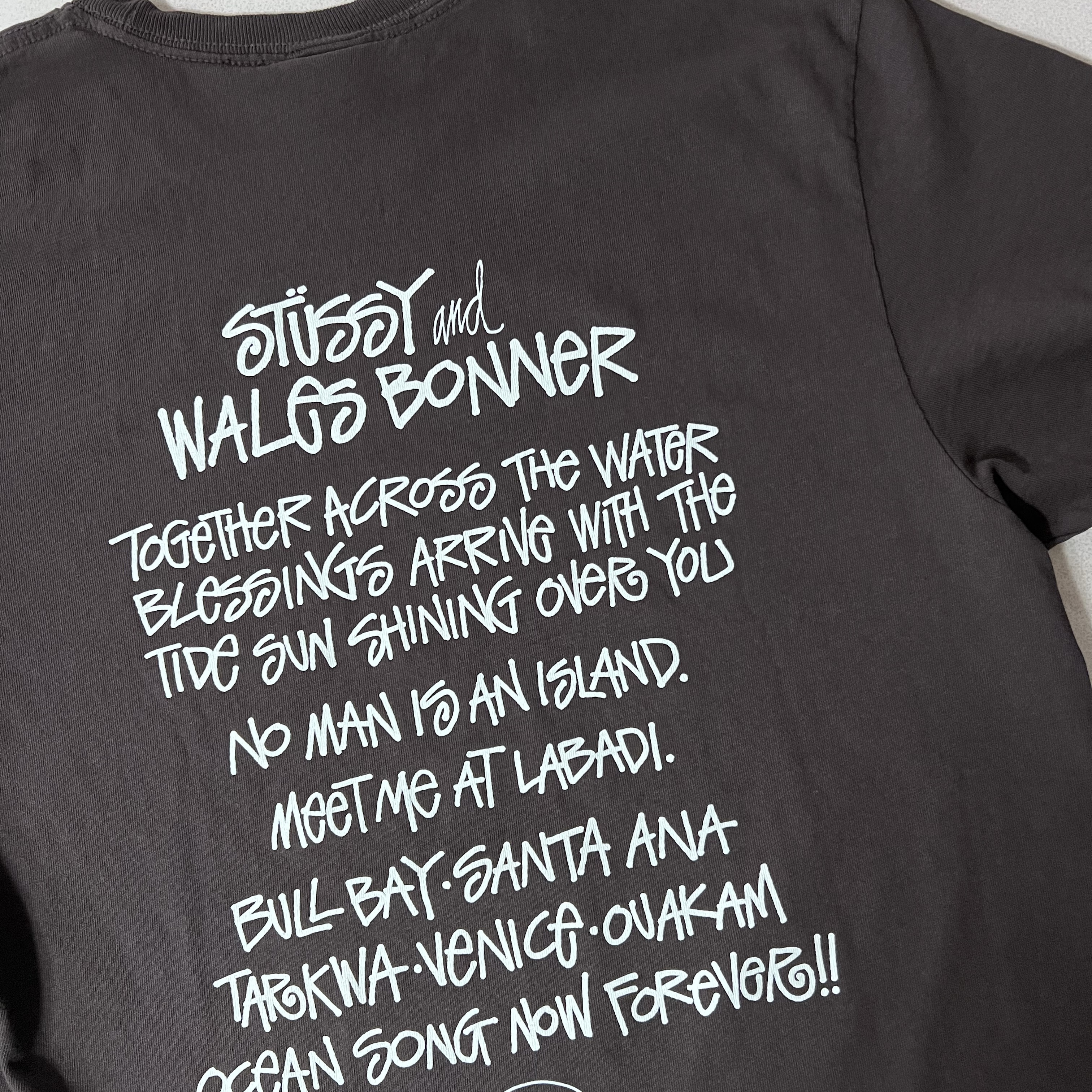 Stussy x Wales Bonner Ocean Song T-Shirt Brown 착용 스타일 - 2
