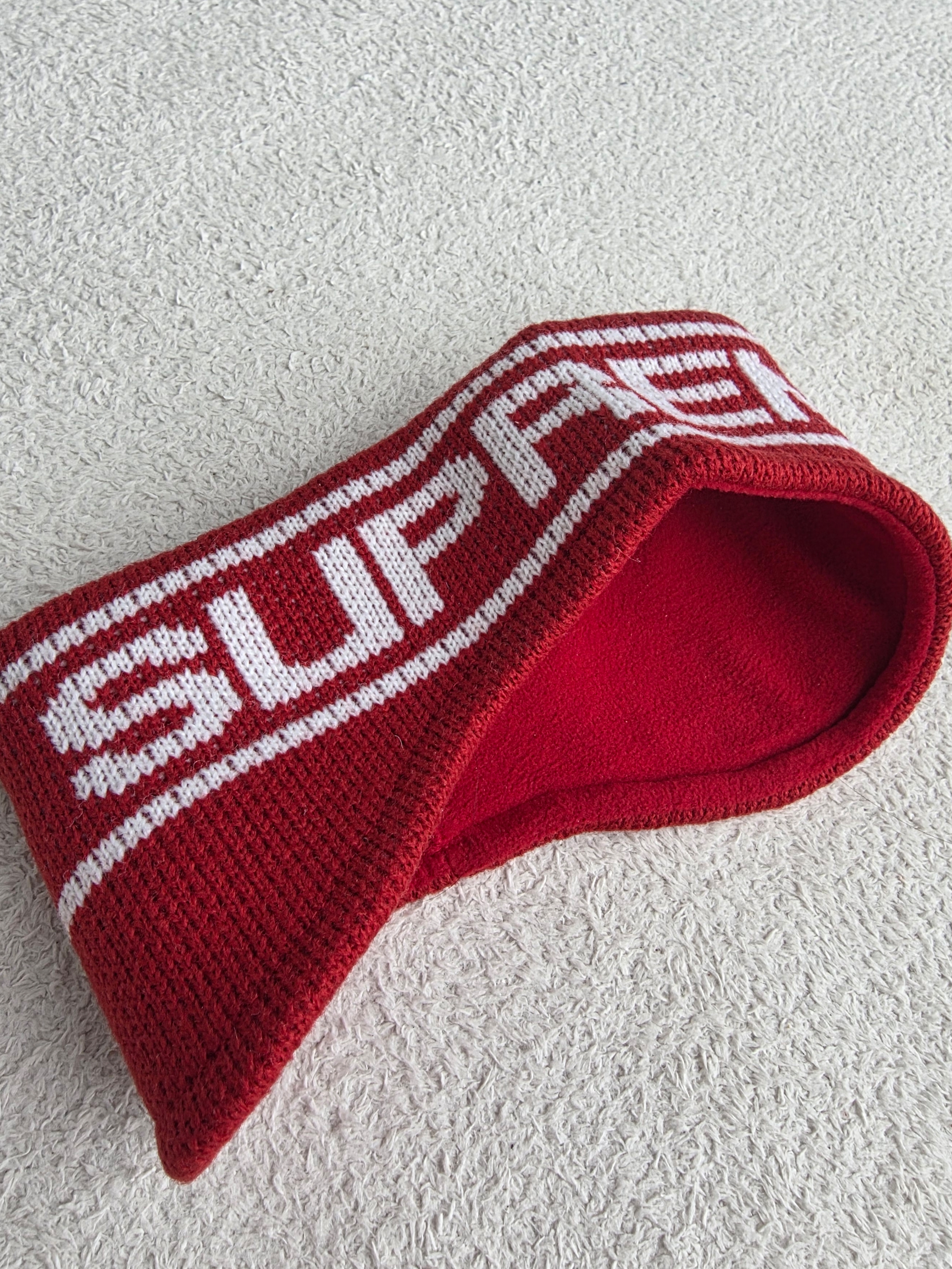 Supreme Contrast Logo Headband Red - 25FW 착용 스타일 - 2