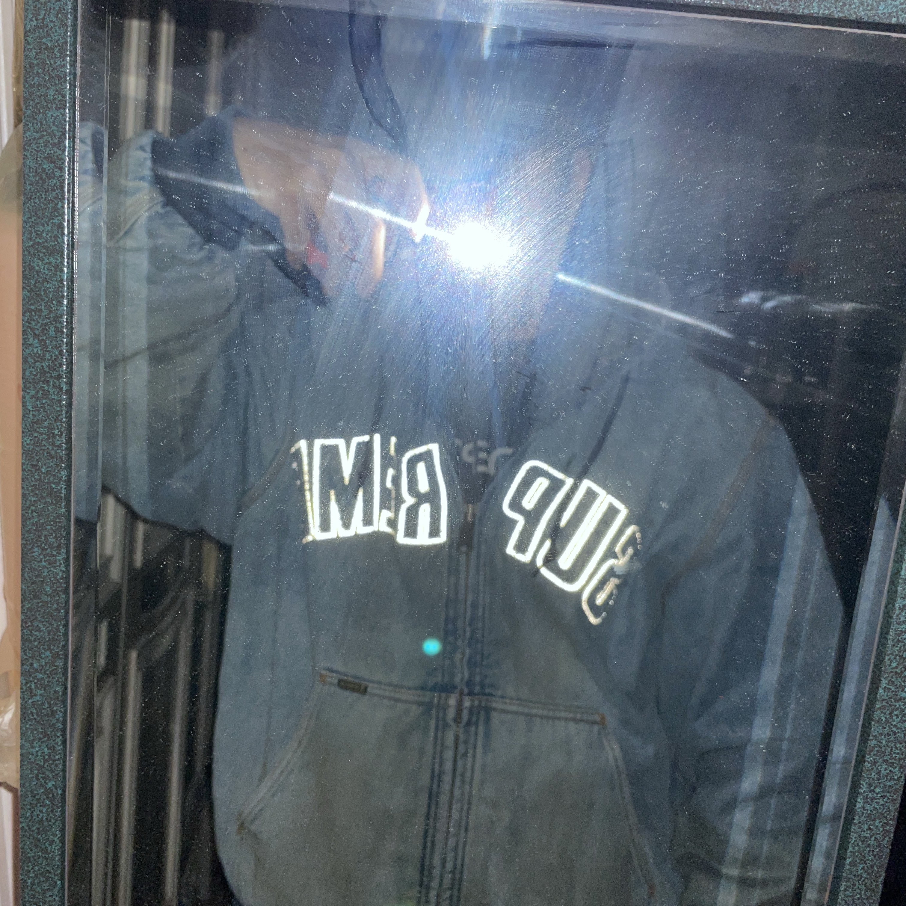 Supreme Reflective Arc Hooded Work Jacket Denim - 25FW 착용 스타일 - 1