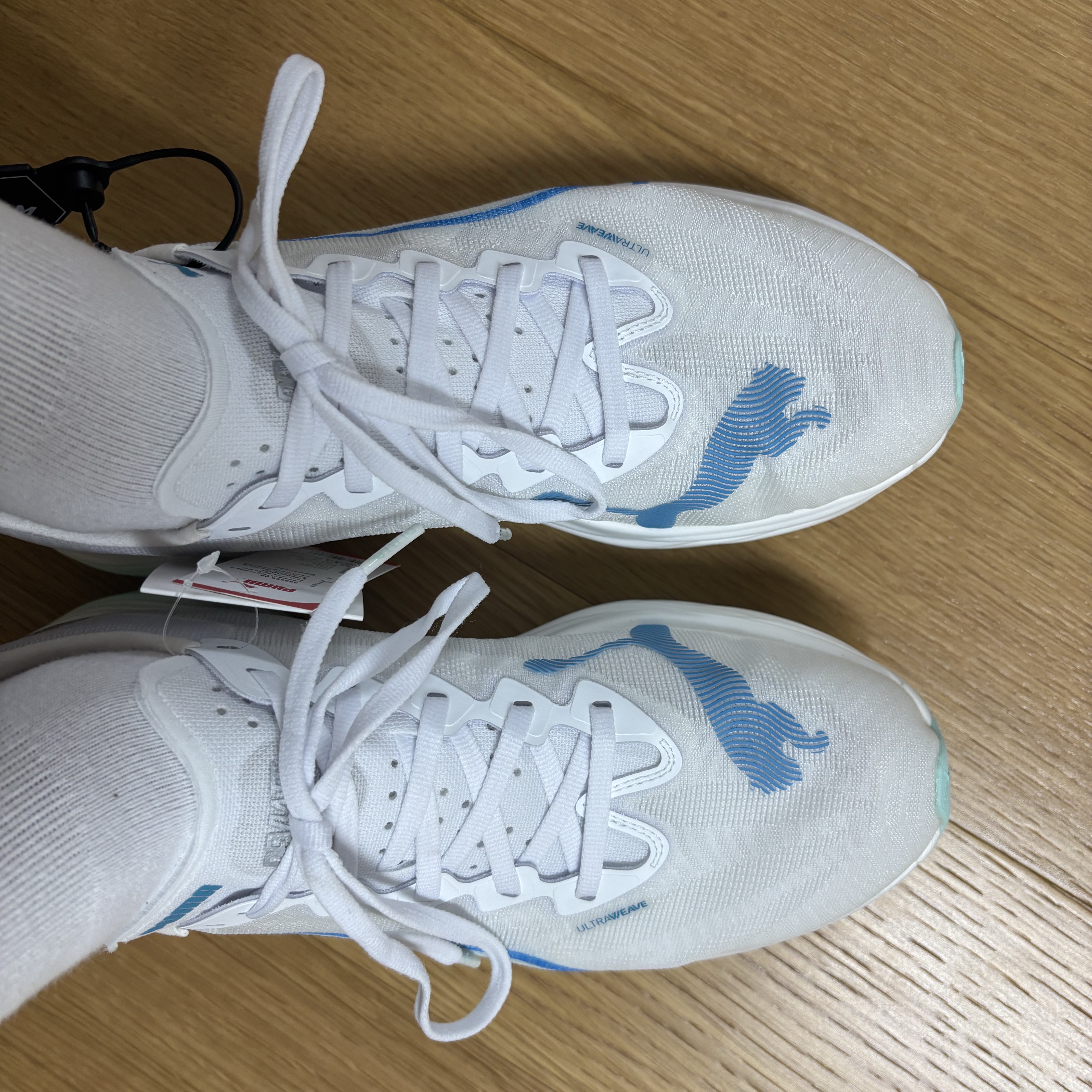 Puma Deviate Nitro Elite 3 White Speed Blue 착용 스타일 - 3