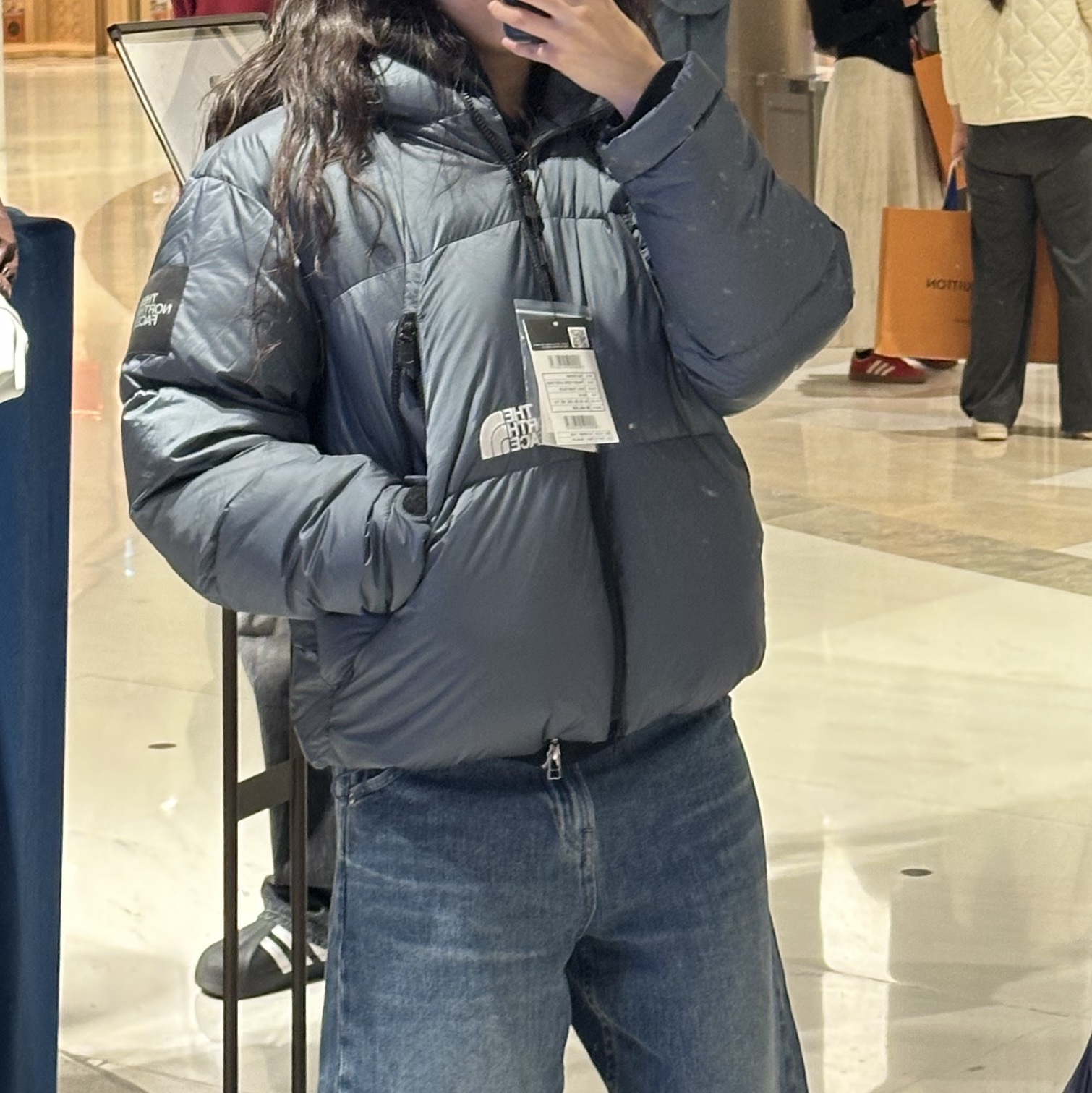 The North Face White Label Project Down Jacket RDS Dusk Blue 착용 스타일 - 2